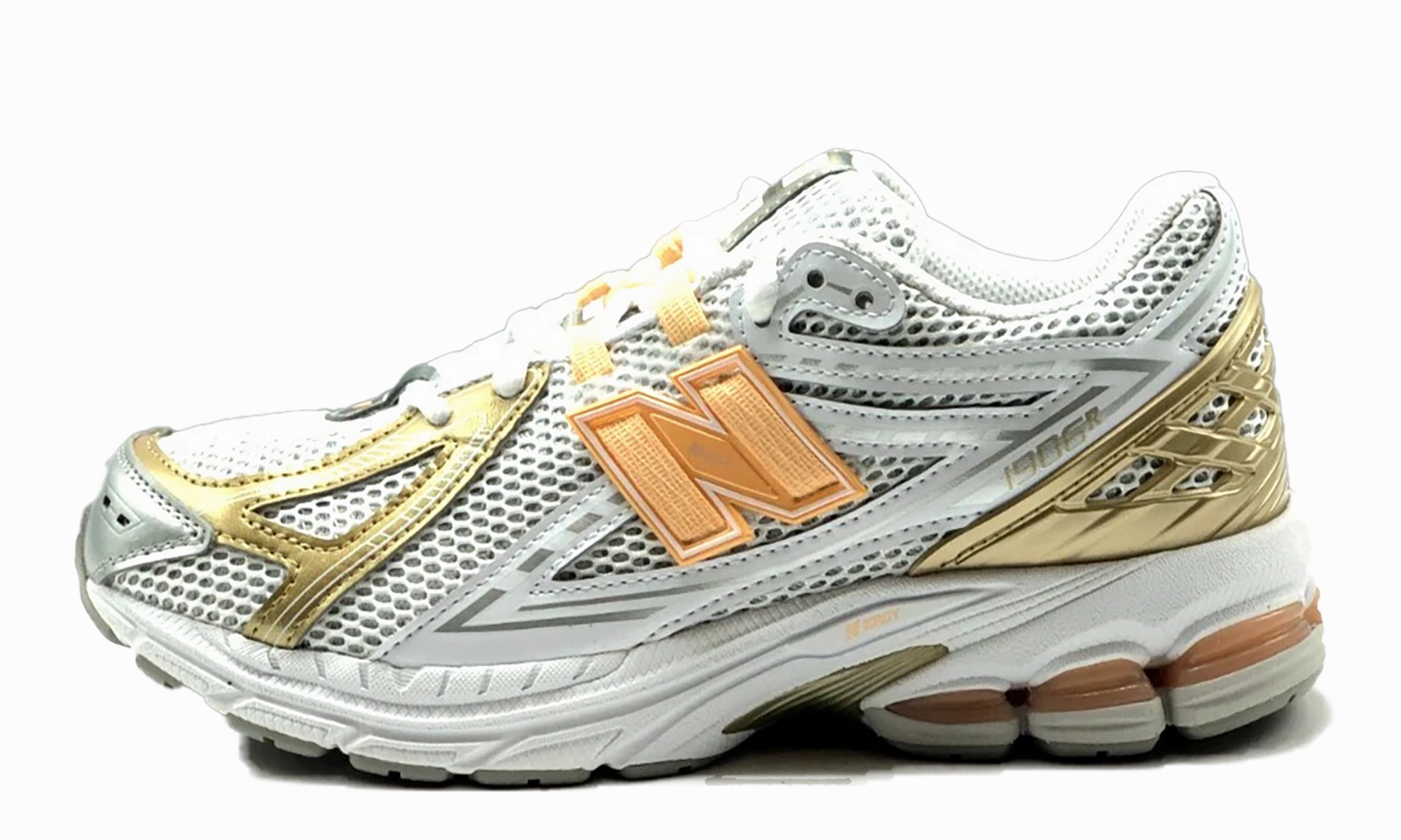 Transverse Arch Bridge running in an intersection area shoes 1906R GS "Silver Metallic Peach Bloom"