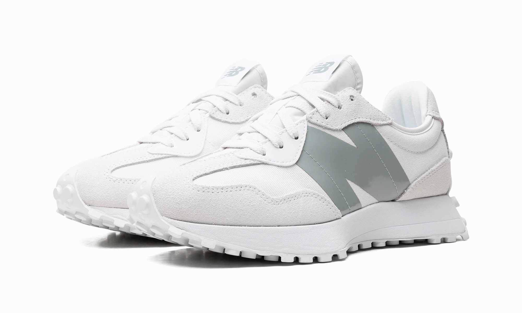 air - cushioned sole shoes 327 WMNS "Grey / Green"