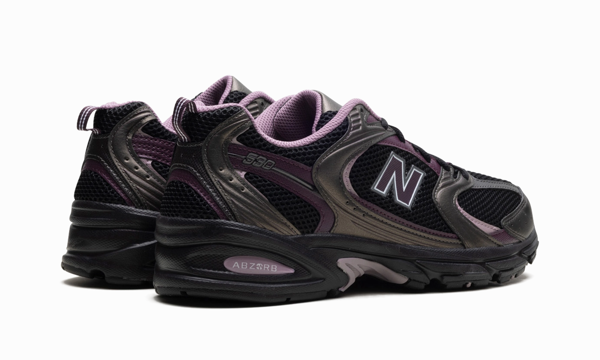 530 "Black Metallic Plum Brown" Medium fit selection