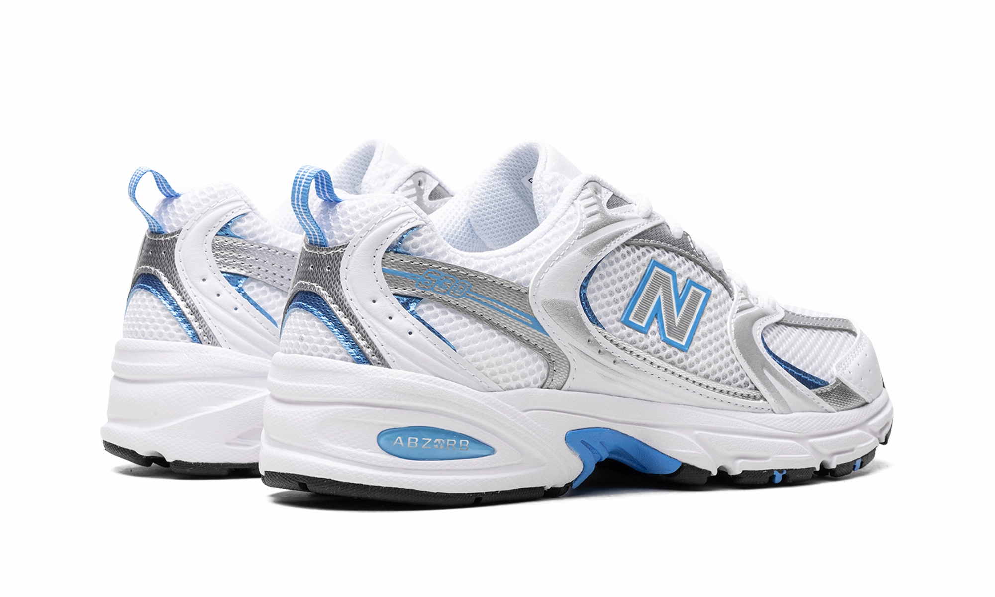 530 "White / Sky Blue" Seamless Knit Construction windproof jackets