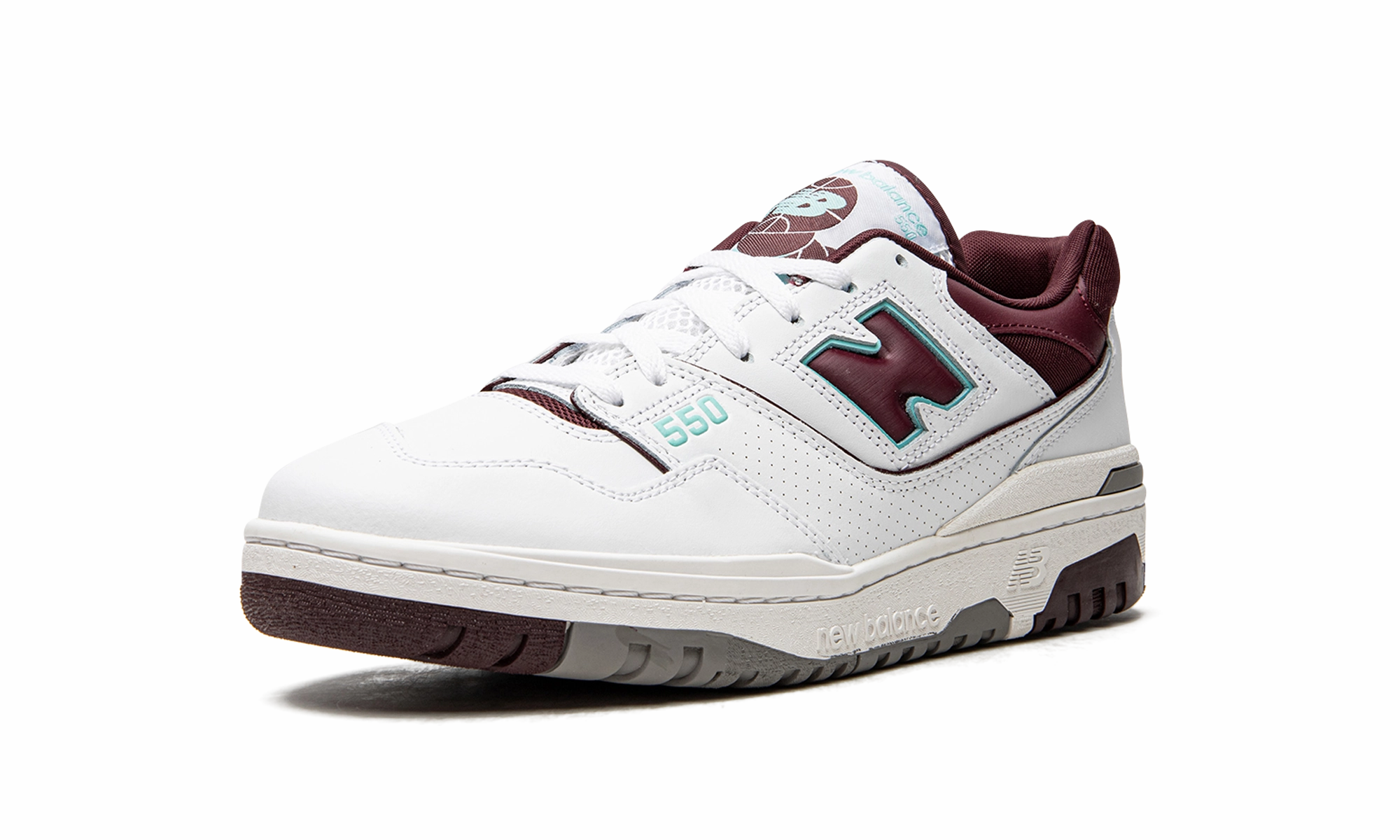 Ergonomic Design narrow - toe - box shoes 550 "Burgundy / Cyan"