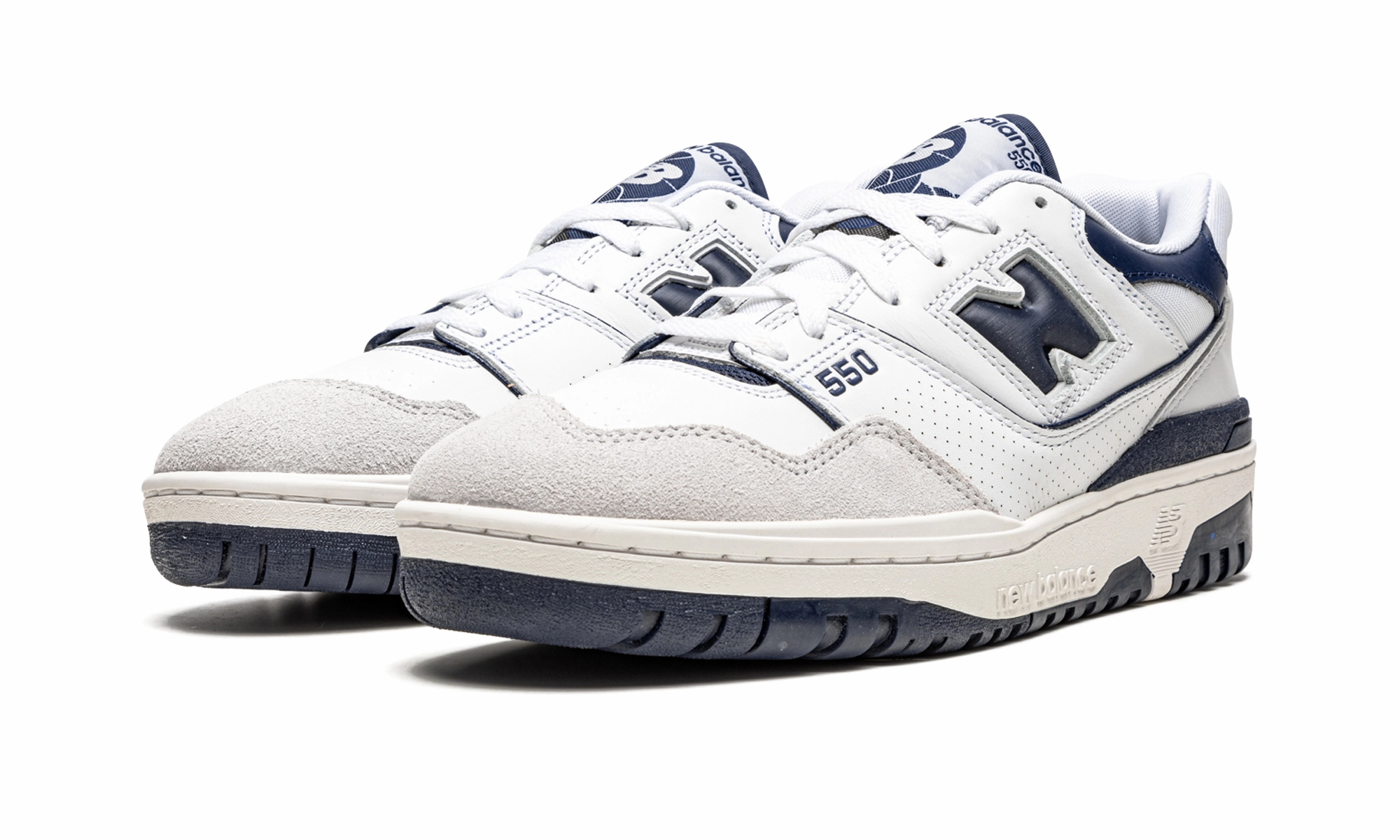 550 "White / Navy Blue" running for personal records Flex Groove Design