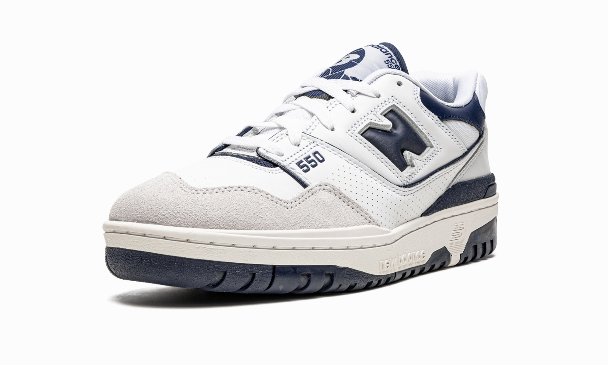550 "White / Navy Blue" solo running shoe usability High Abrasion Resistance
