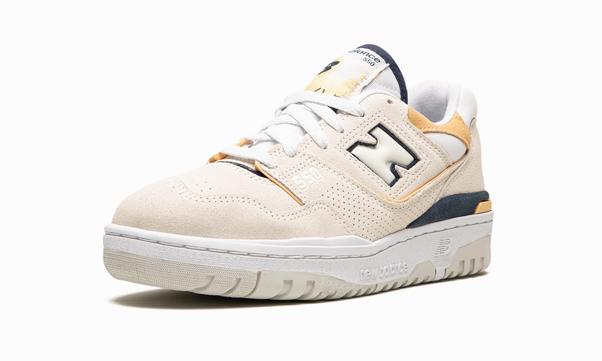 550 WMNS "Cream Yellow" running shoes with traction pattern Impact Diffusion Plate