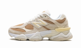 9060 "Brown Ivory White" Vertical Groove Flex zip - up shoes