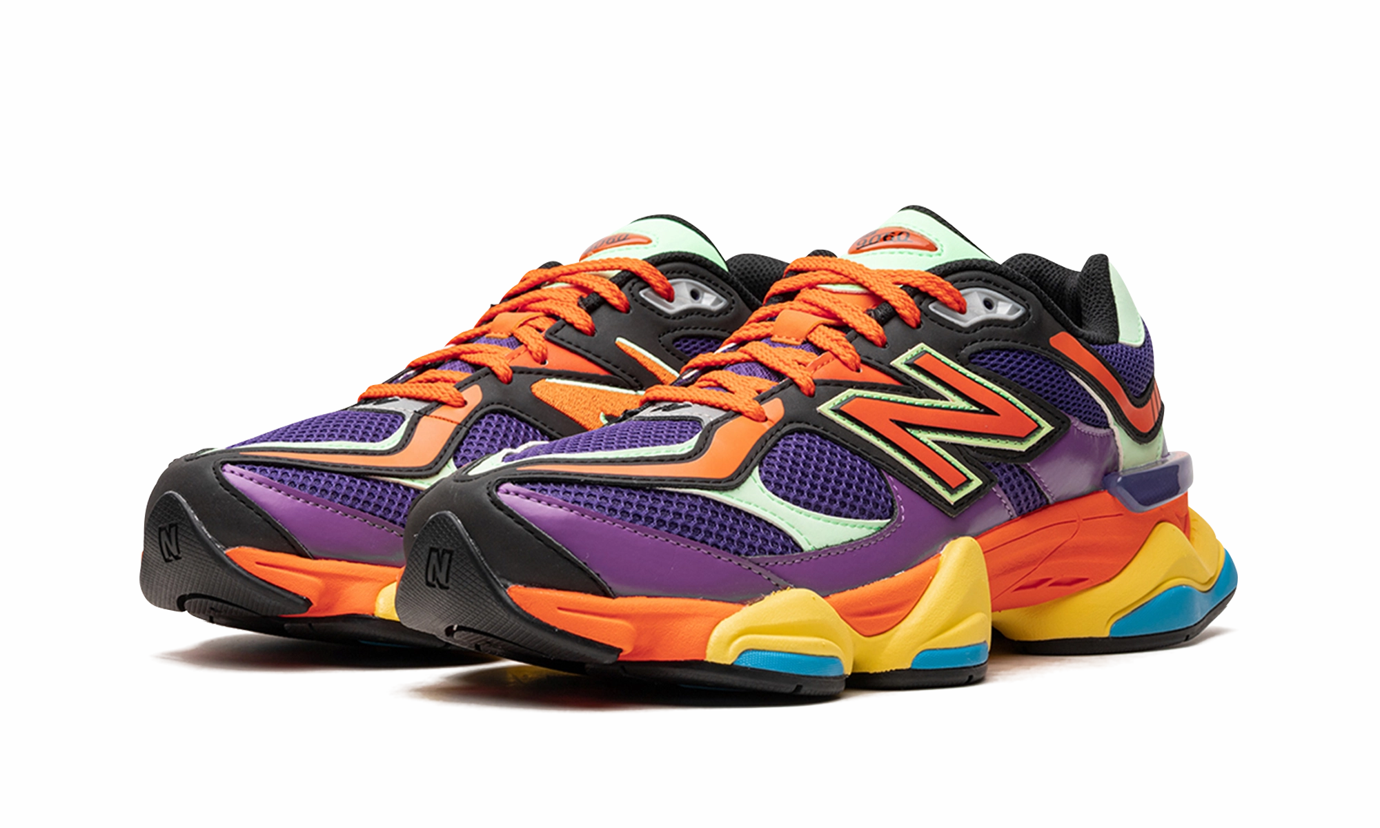 Mid Top Design running in a bike lane area shoes 9060 "Prism Purple"