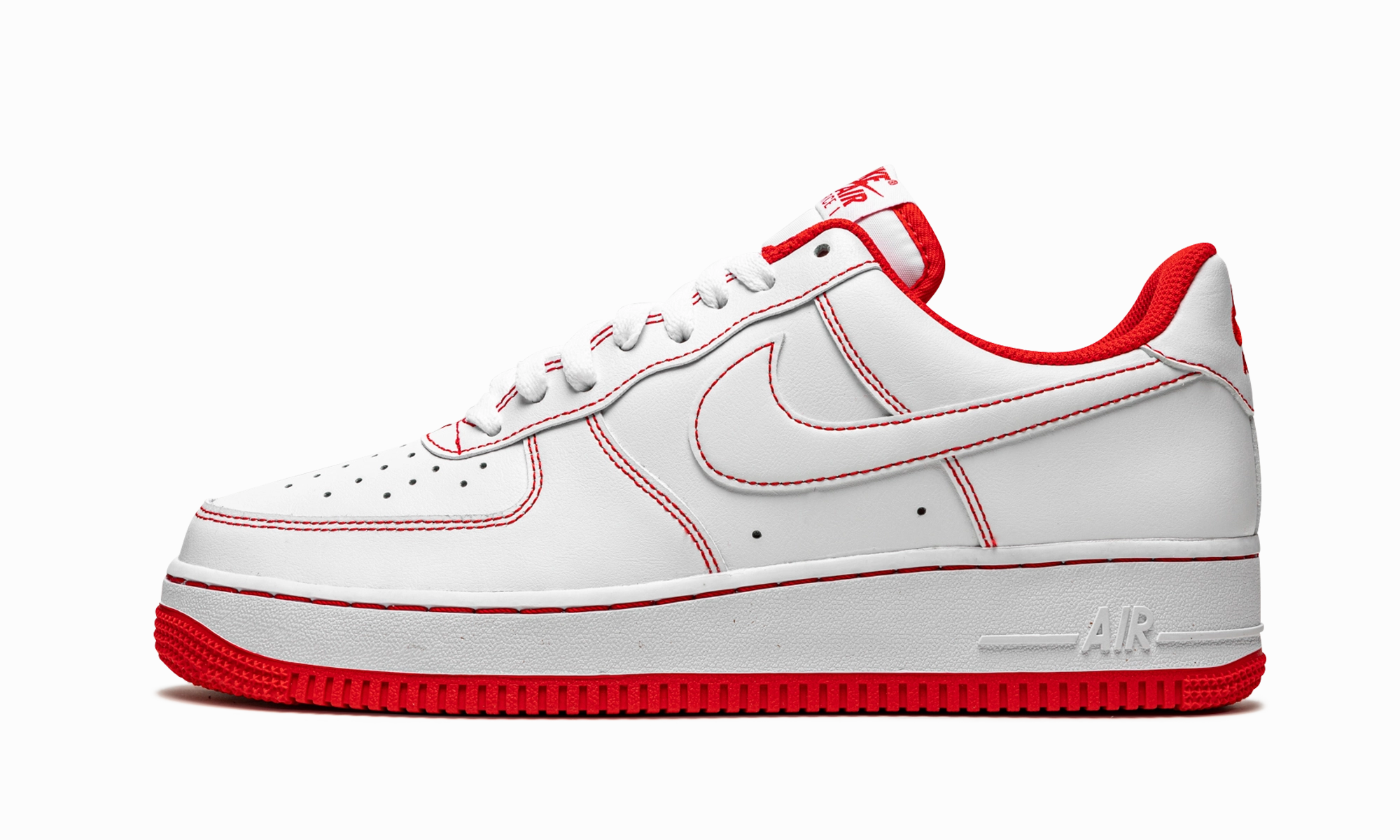 Air Force 1 Low '07 "Contrast Stitch - White University Red" Sneaker Style