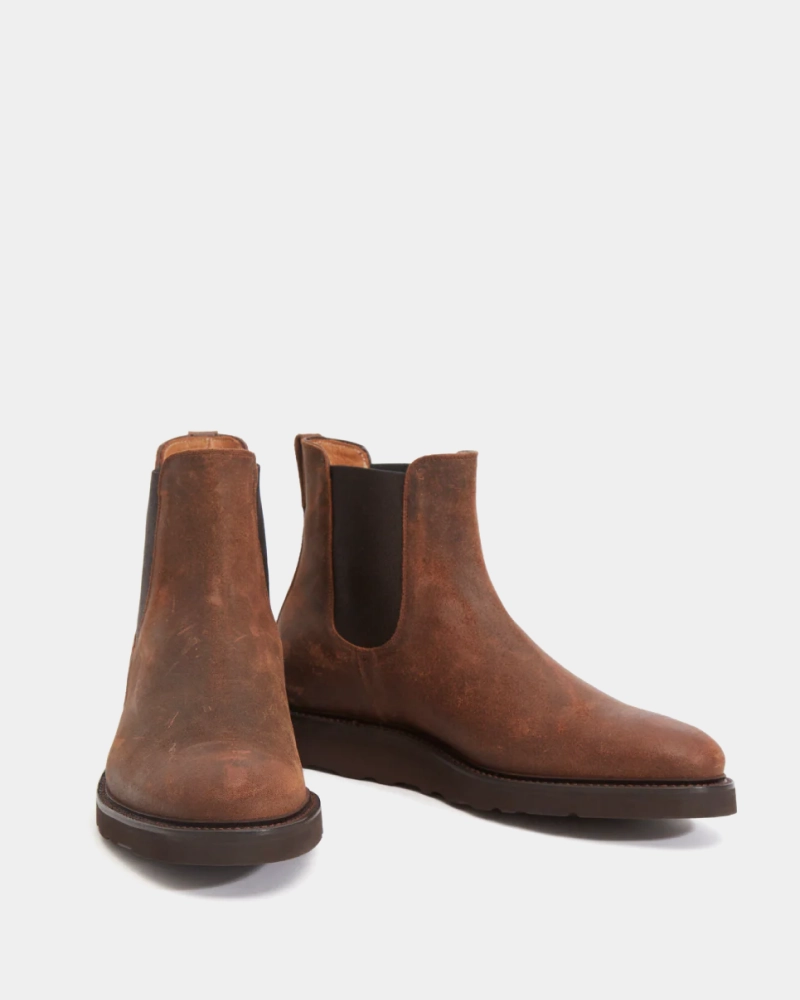 Stone Path Brown Waxed Suede Lightweight Chelsea Boot