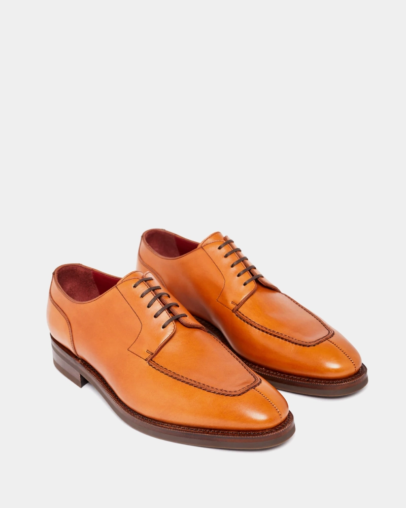 Comfortable Feel Cognac Calf Norwegian Split Toe Shoe
