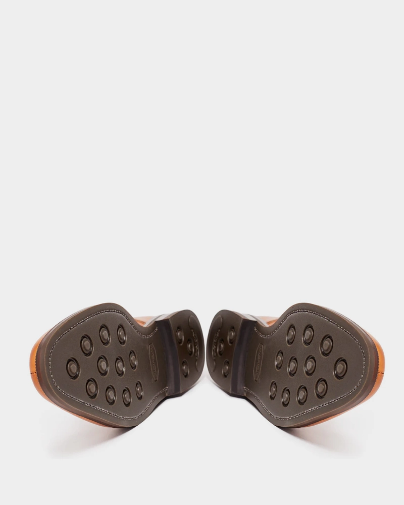 Cognac Calf Norwegian Split Toe Shoe Smooth Finish