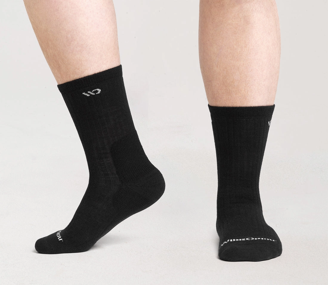 Adaptive Fit System Solid Cushioned Micro Crew Socks Park Stroll