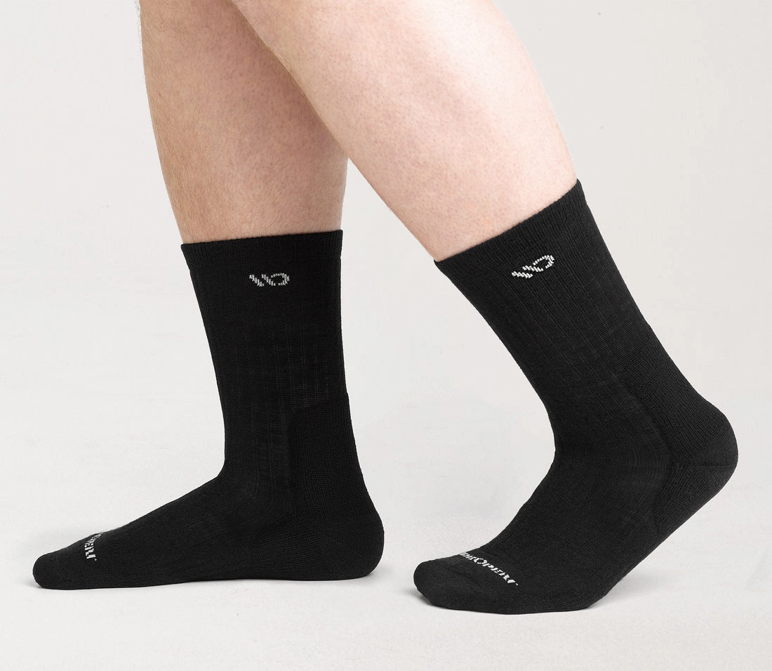 Traction Sole Adaptive Fit System Solid Cushioned Micro Crew Socks
