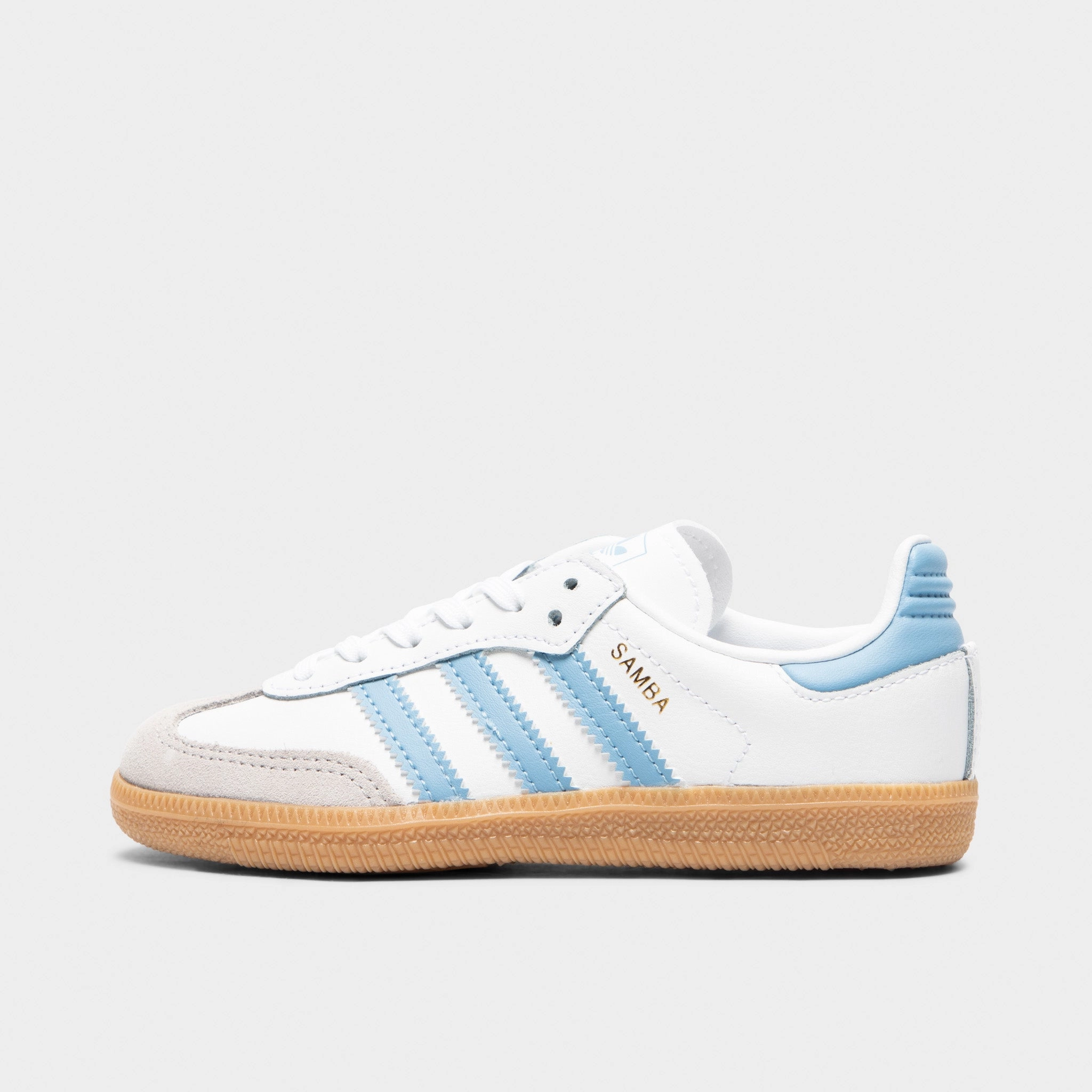 adidas Children's Samba OG White / Ash Blue - Gum Speed Flex