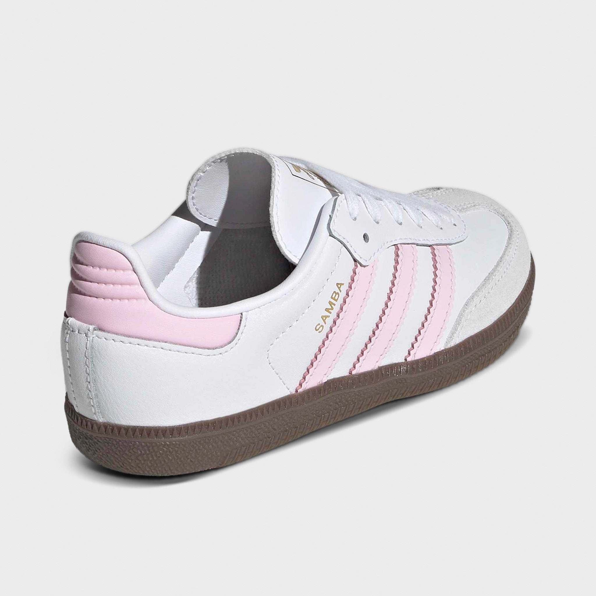 Errand Fit Ergonomic Heel Cup Design adidas Children's Samba OG White / Cloud Pink - Gum