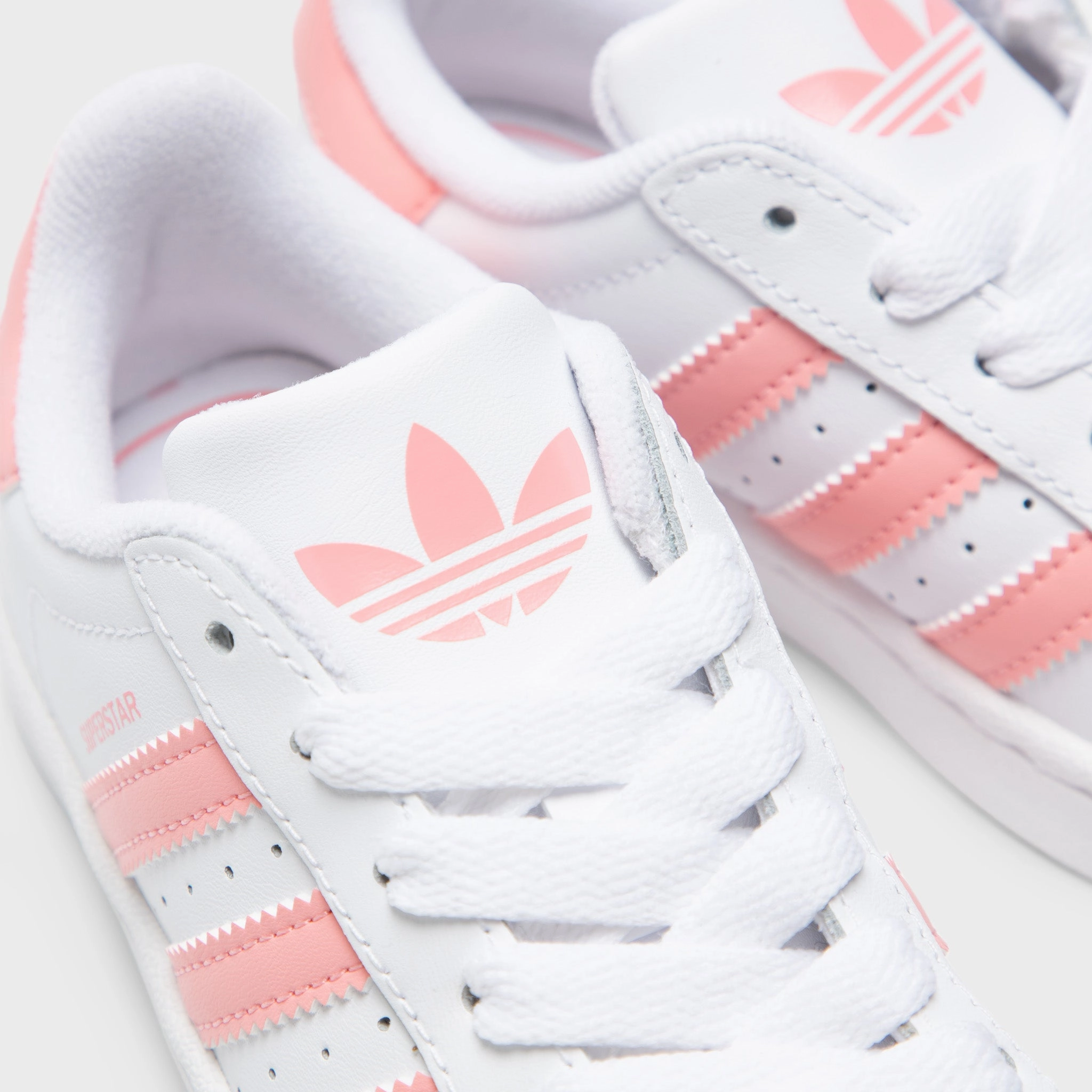 adidas Children's Superstar II White / Semi Pink Spark Moisture Wicking Linings