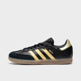 adidas Juniors' Samba Messi Core Black / Gold Metallic - Gum Bold Pattern Heat Resistant Midsole