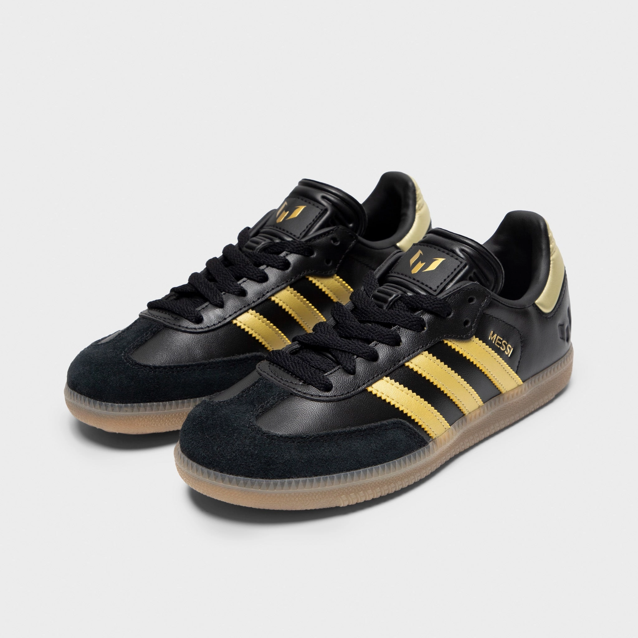 Ultra-soft piece adidas Juniors' Samba Messi Core Black / Gold Metallic - Gum
