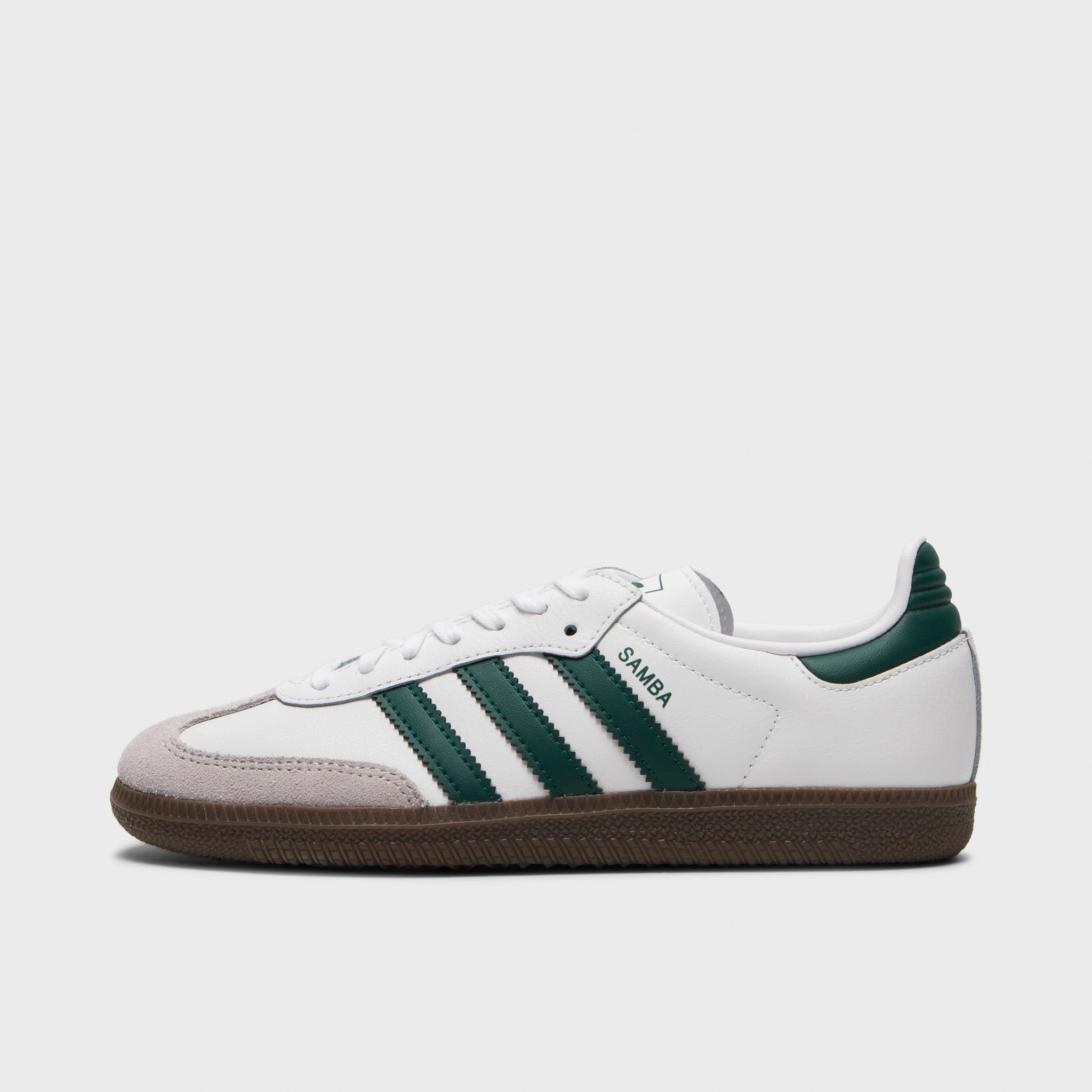adidas Juniors' Samba OG White / Collegiate Green / Gum Abrasion resistant Performance Wear
