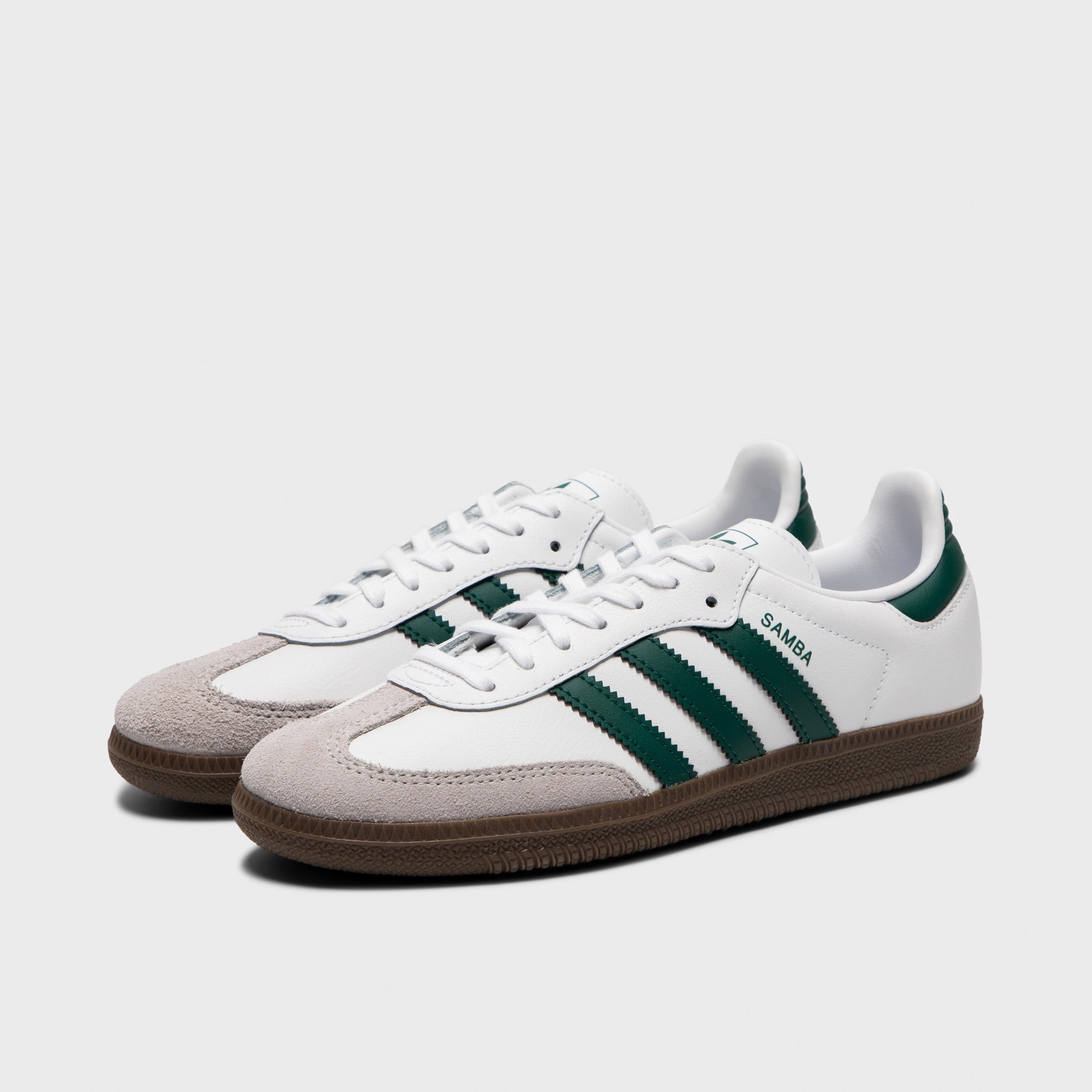 Breathable flair adidas Juniors' Samba OG White / Collegiate Green / Gum