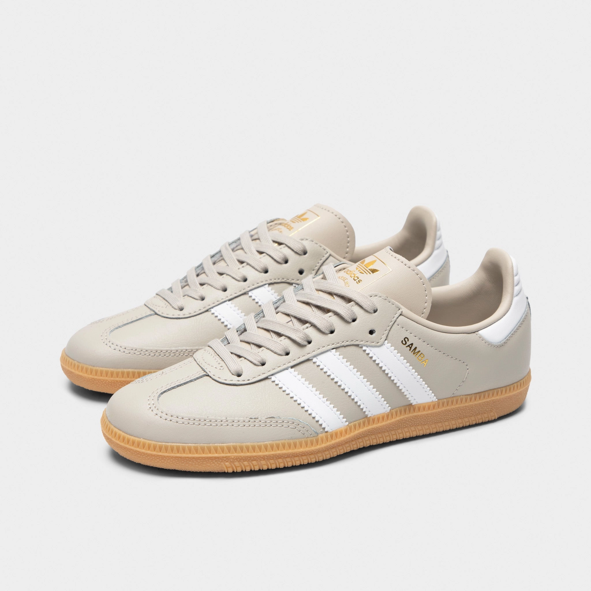 SyntheticUpper adidas Juniors' Samba OG Wonder Alumina / White - Gum