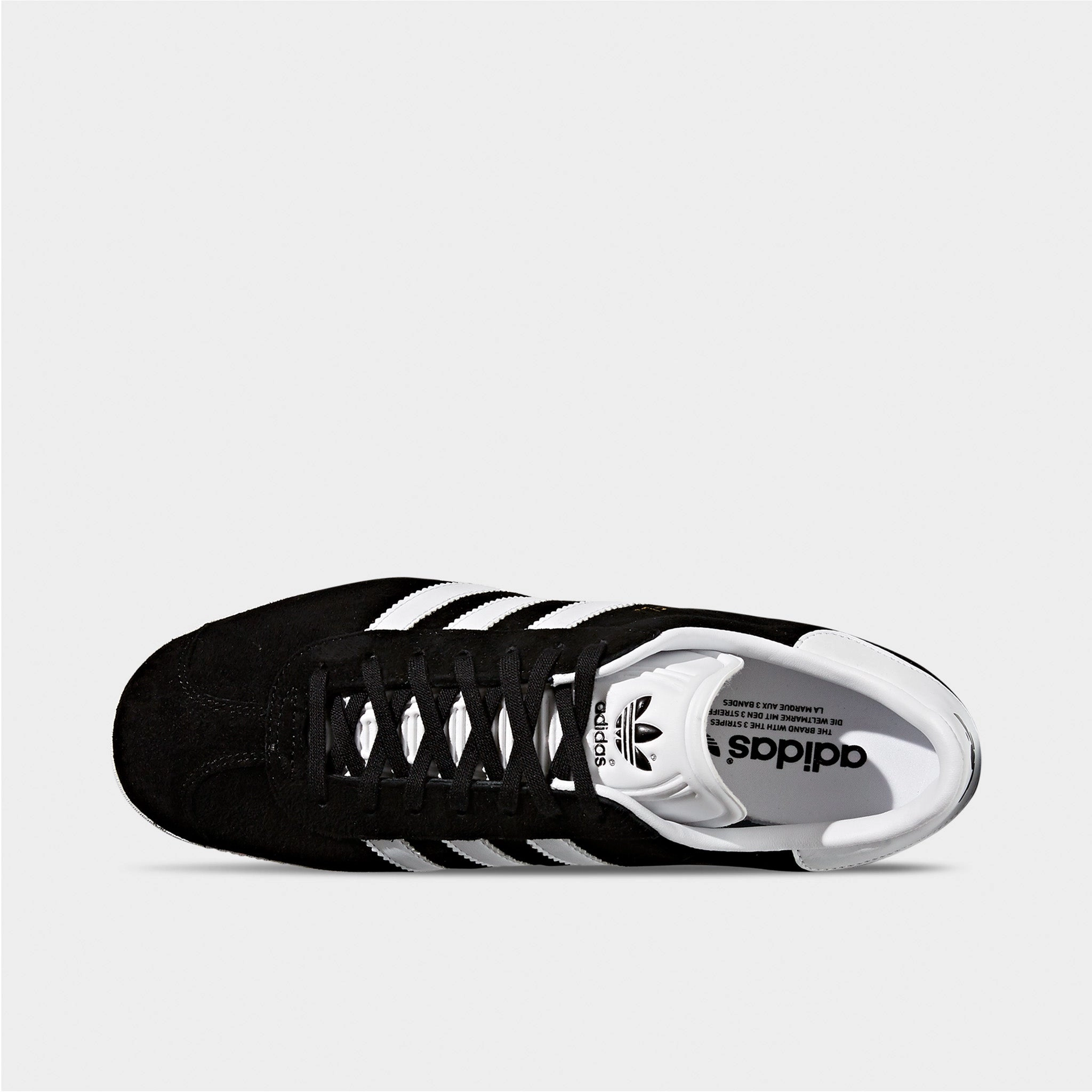 adidas Originals Gazelle Core Black / White - Gold Metallic Arch Contour Design