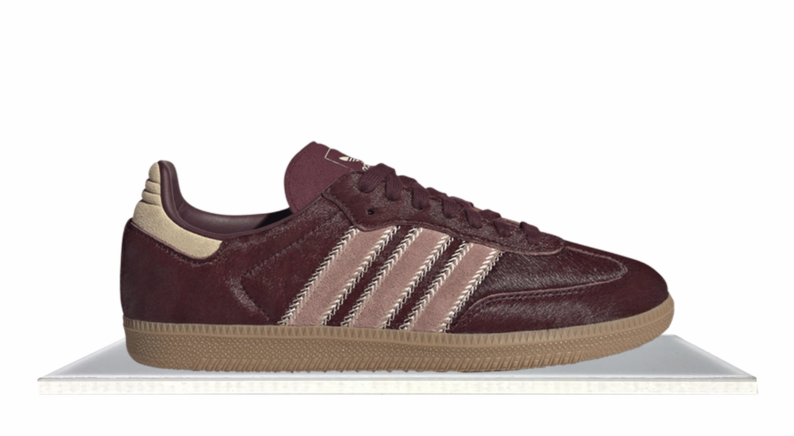 Adidas Samba Maroon Sand Strata Pony High Top Style