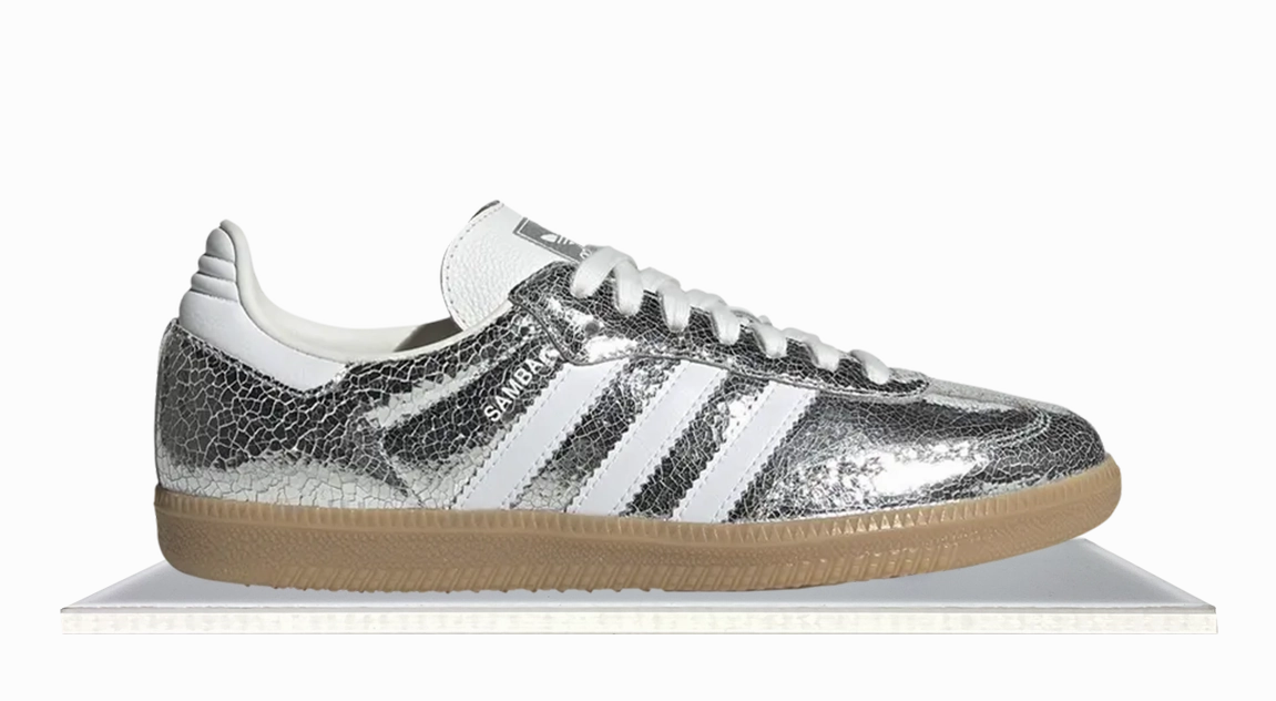 Active Days Galaxy Hike Adidas Samba Silver Metallic Cracked Leather
