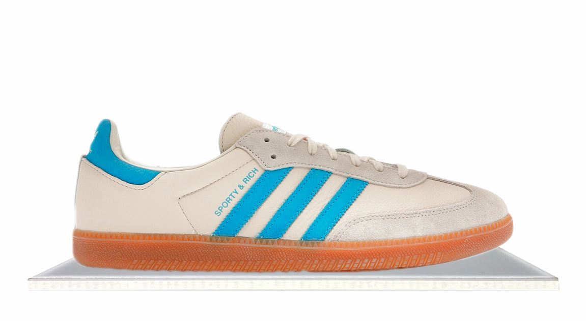 Urban Walker Padded Tongue Design Adidas Samba x Sporty & Rich Beige Blue
