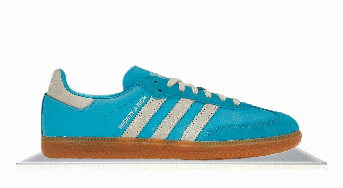 Adidas Samba x Sporty & Rich Blue Grey Ergonomic Support Foot Journey
