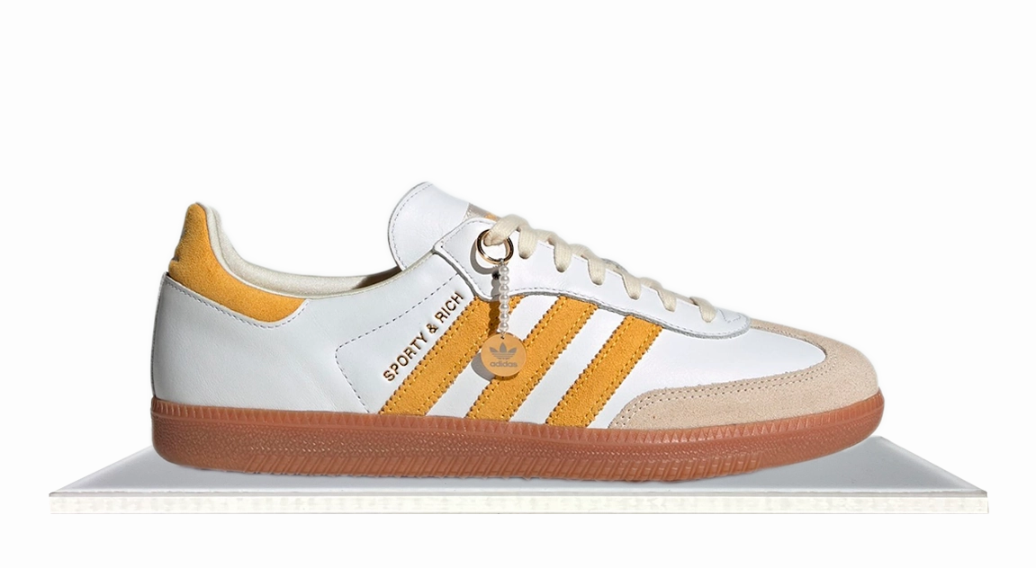 Adidas Samba x Sporty & Rich White Bold Gold Lounge Fit Slim Build