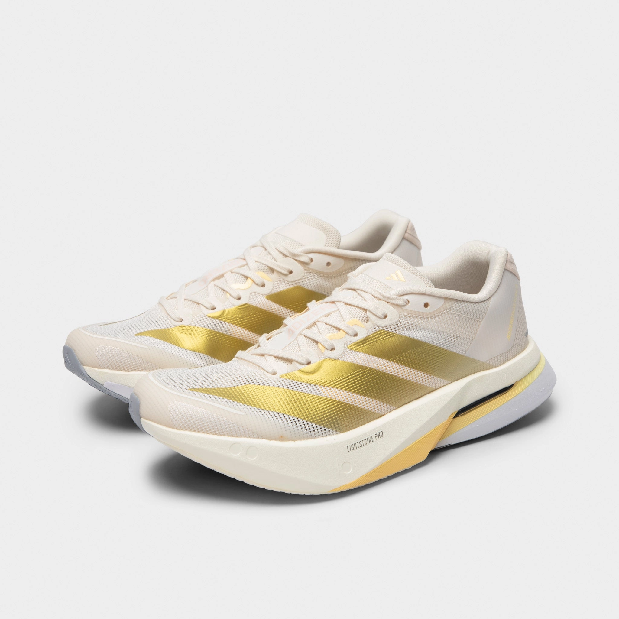 Street Grip adidas Women's Adizero Boston 13 Chalk White / Gold Metallic - Orange Tint