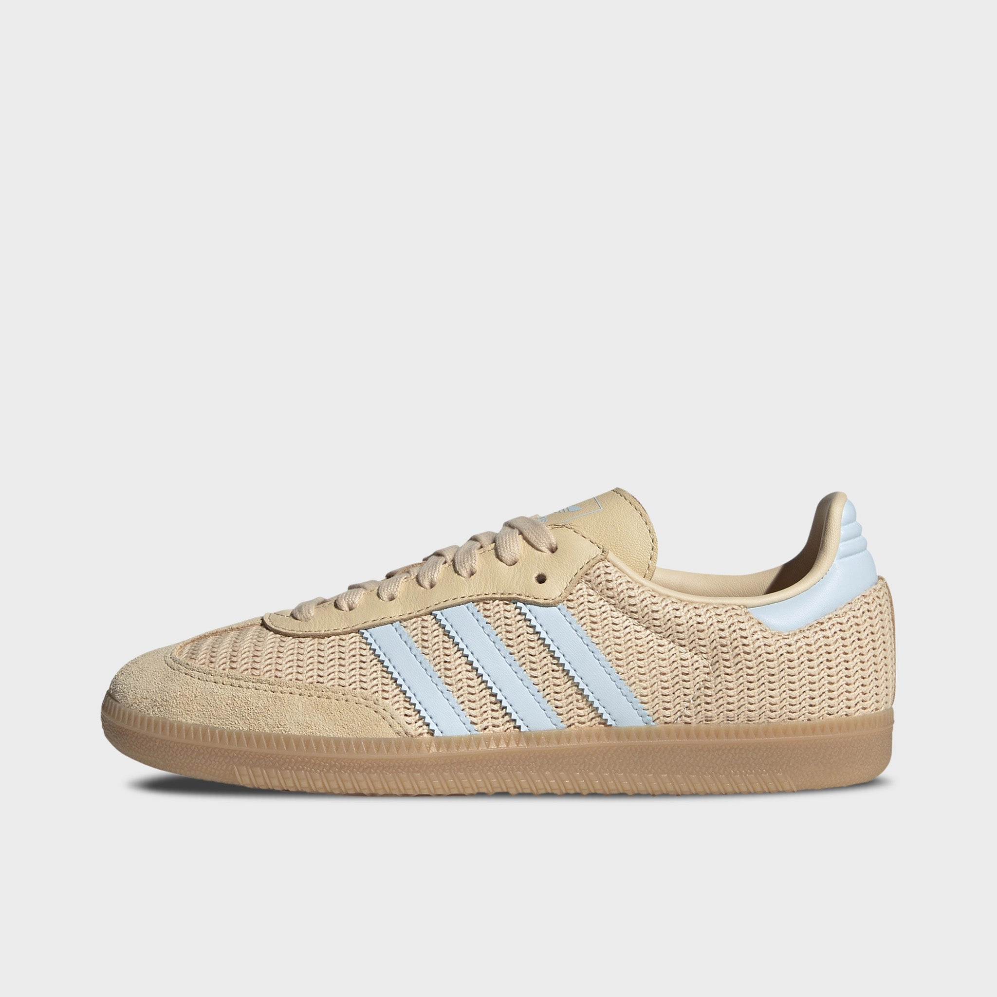 Sculpted stability Padded Tongue Design adidas Women's Samba OG Sand Strata - Sky Tint