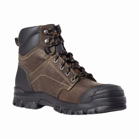 Quick Drying Remote Hiking Multi Terrain Ariat Men's Treadfast 6in Waterproof Steel Toe Work Boot - Dark Brown