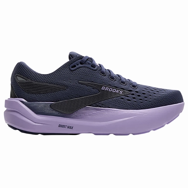 Brooks Women's Ghost Max 3 Night Shadow/Ebony/Purple running with watch shoes colorful shoe appearance