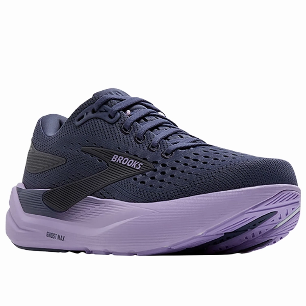 Brooks Women's Ghost Max 3 Night Shadow/Ebony/Purple Rainy Day Impact Resistance Tech