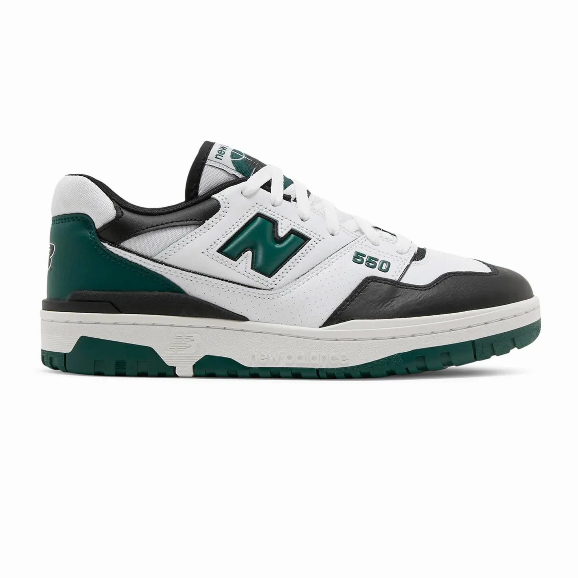 New Balance 550 'White Green Black' (2021) Seasonal Collection running on uneven ground
