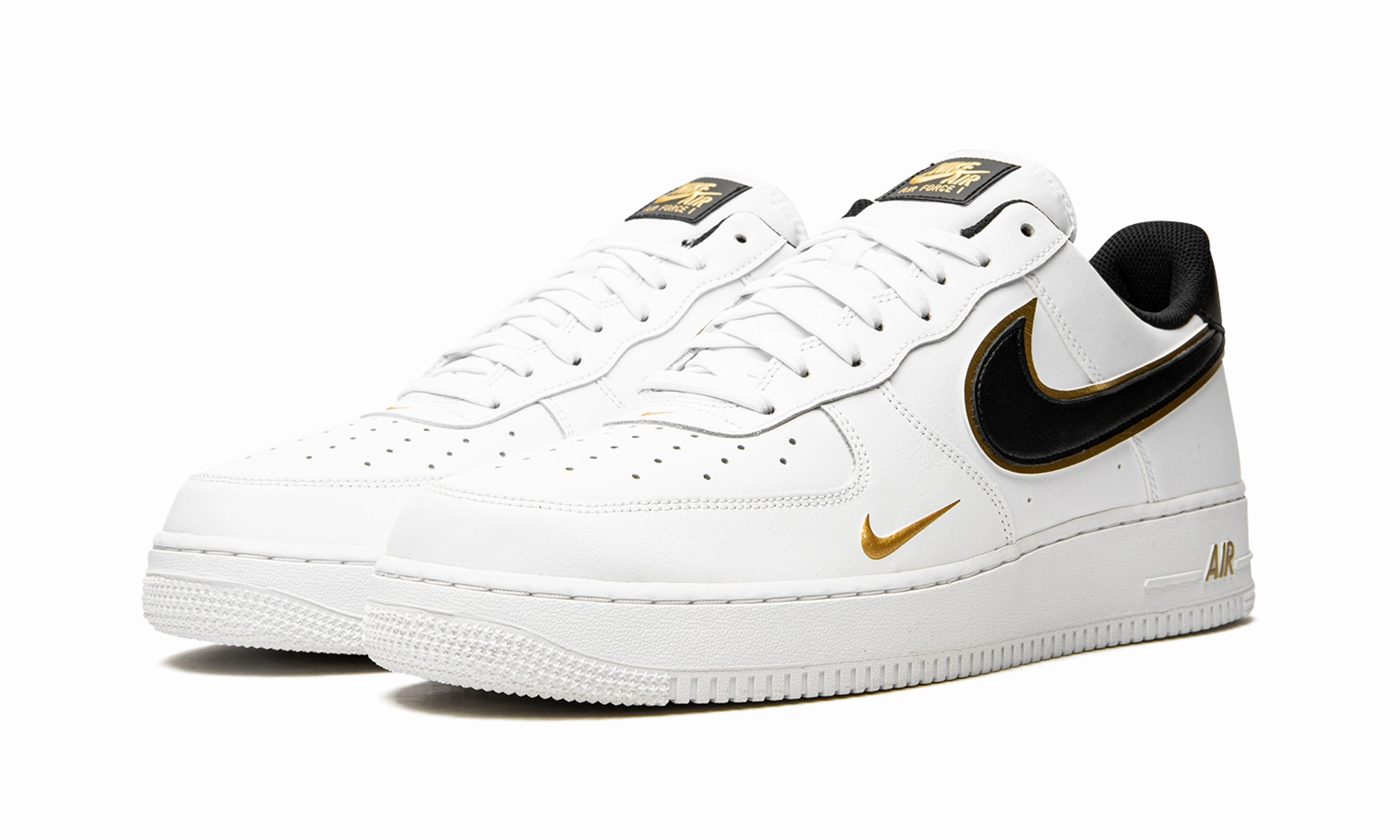 Air Force 1 '07 LV8 "Double Swoosh - White / Black / Gold" leisure time Edge Step