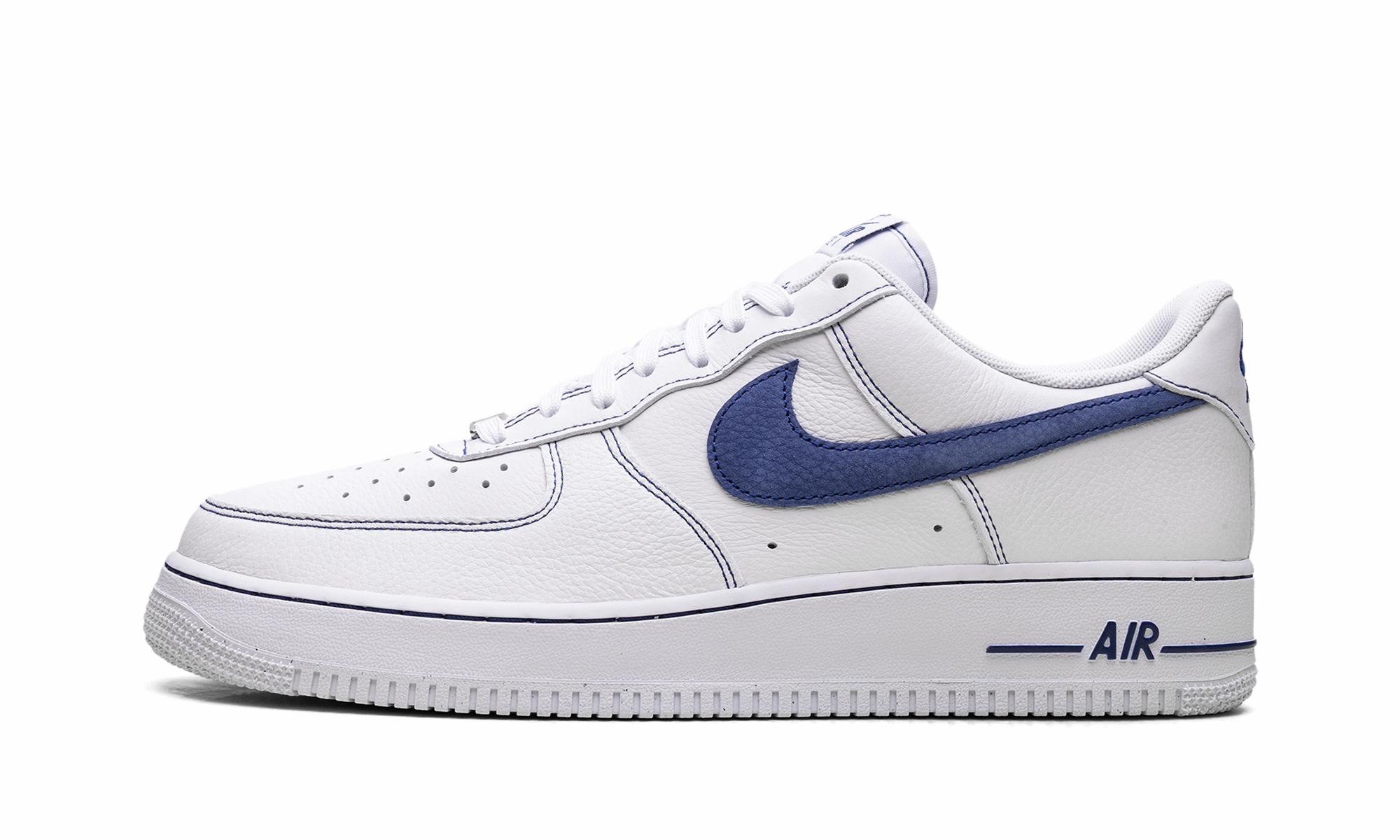 Cloud Light Durable Walk Air Force 1 '07 LV8 "White Deep Royal Contrast Stitch"