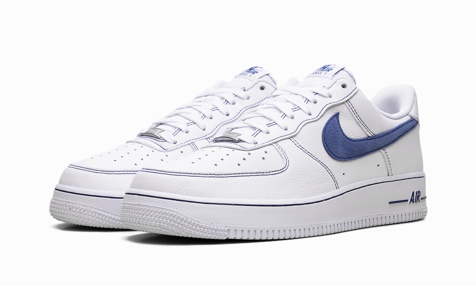 Fashion Go All Time Air Force 1 '07 LV8 "White Deep Royal Contrast Stitch"