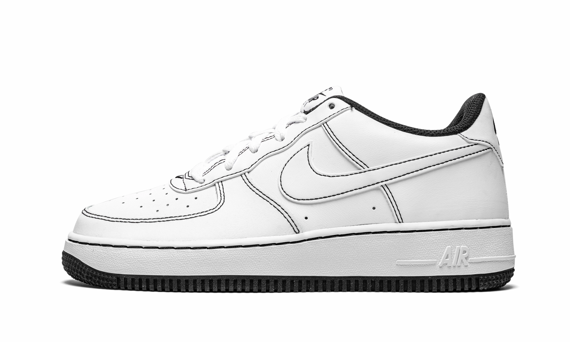 Air Force 1 Low '07 GS "Contrast Stitching - White / Black" Sustainable Rubber Compound