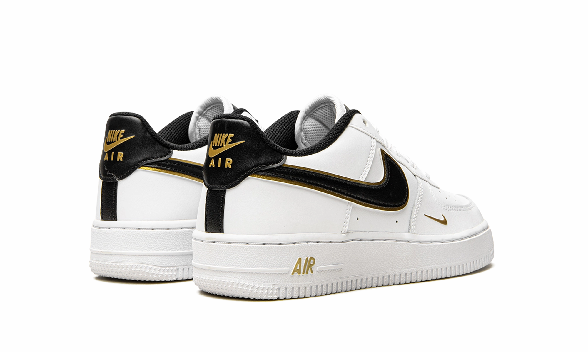 Shoe Fashion Comfort experience Air Force 1 Low '07 LV8 GS "Double Swoosh White Metallic Gold"