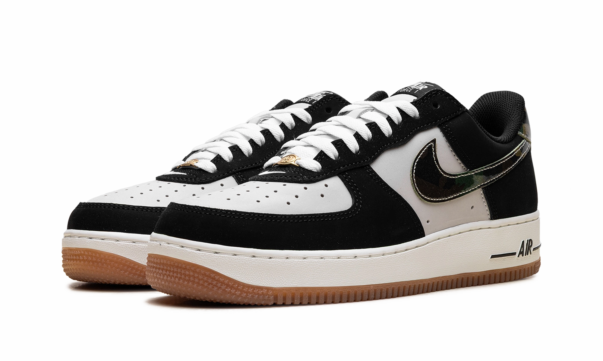 Air Force 1 Low '07 LV8 "Black Patent Camo Swoosh" Comfortable Design