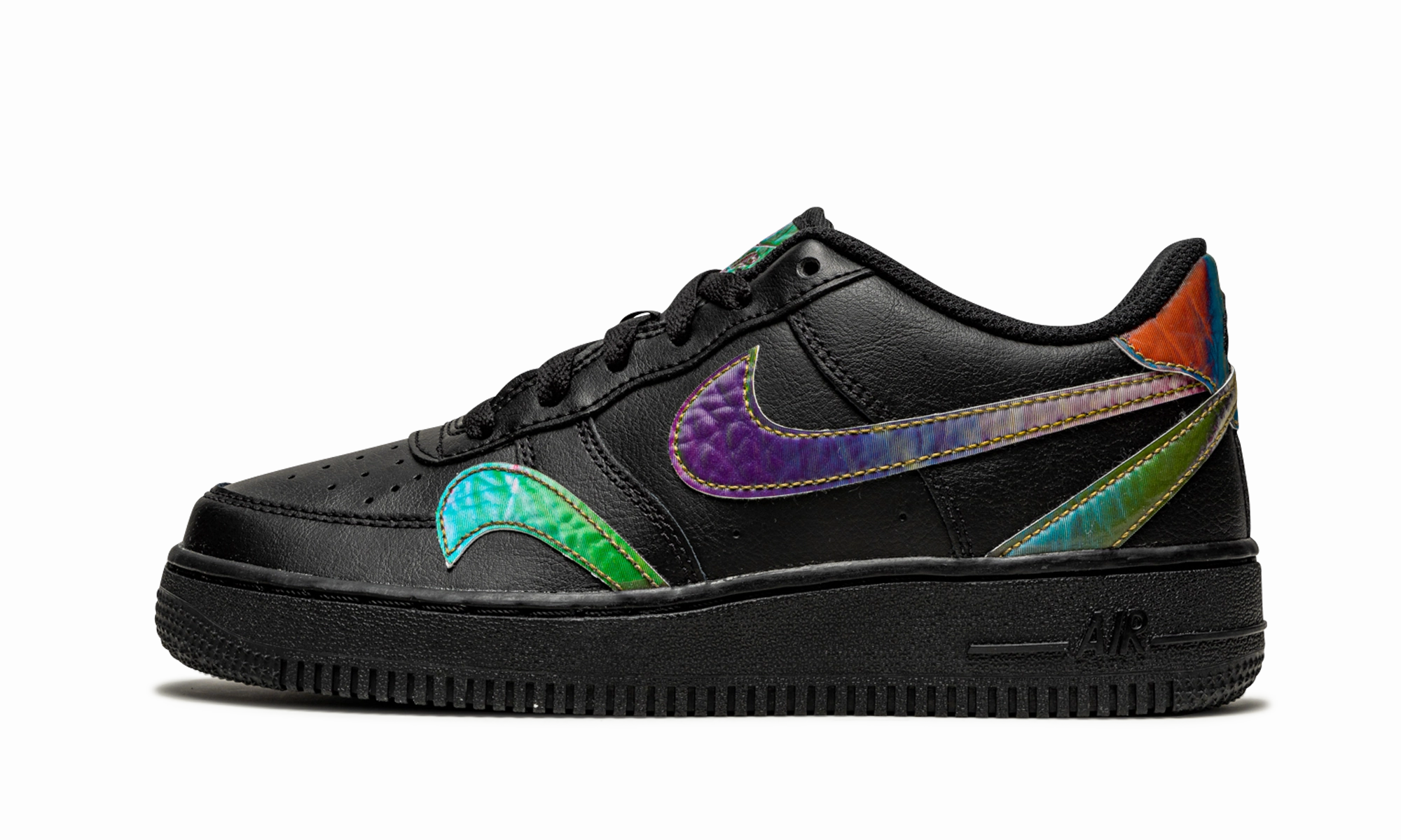 Air Force 1 Low LV8 GS "Misplaced Swooshes - Black" adult style SlipResistant