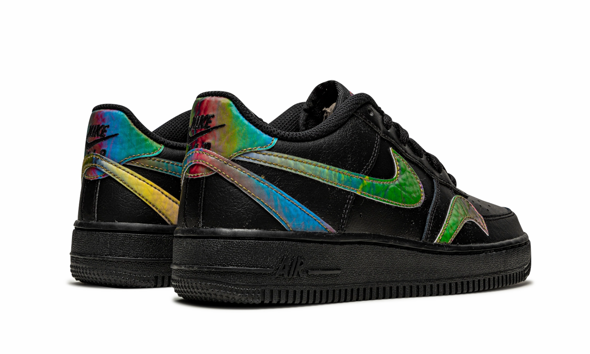 Clear Run Air Force 1 Low LV8 GS "Misplaced Swooshes - Black"
