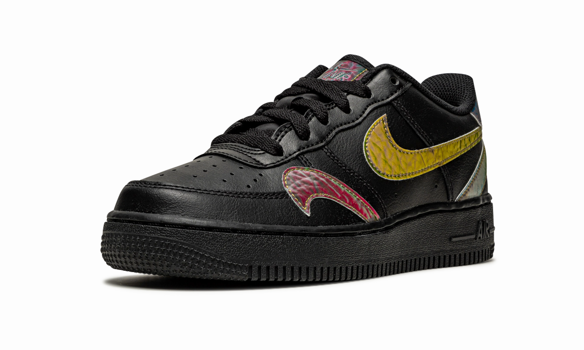 Air Force 1 Low LV8 GS "Misplaced Swooshes - Black" View Stop Sun Jog
