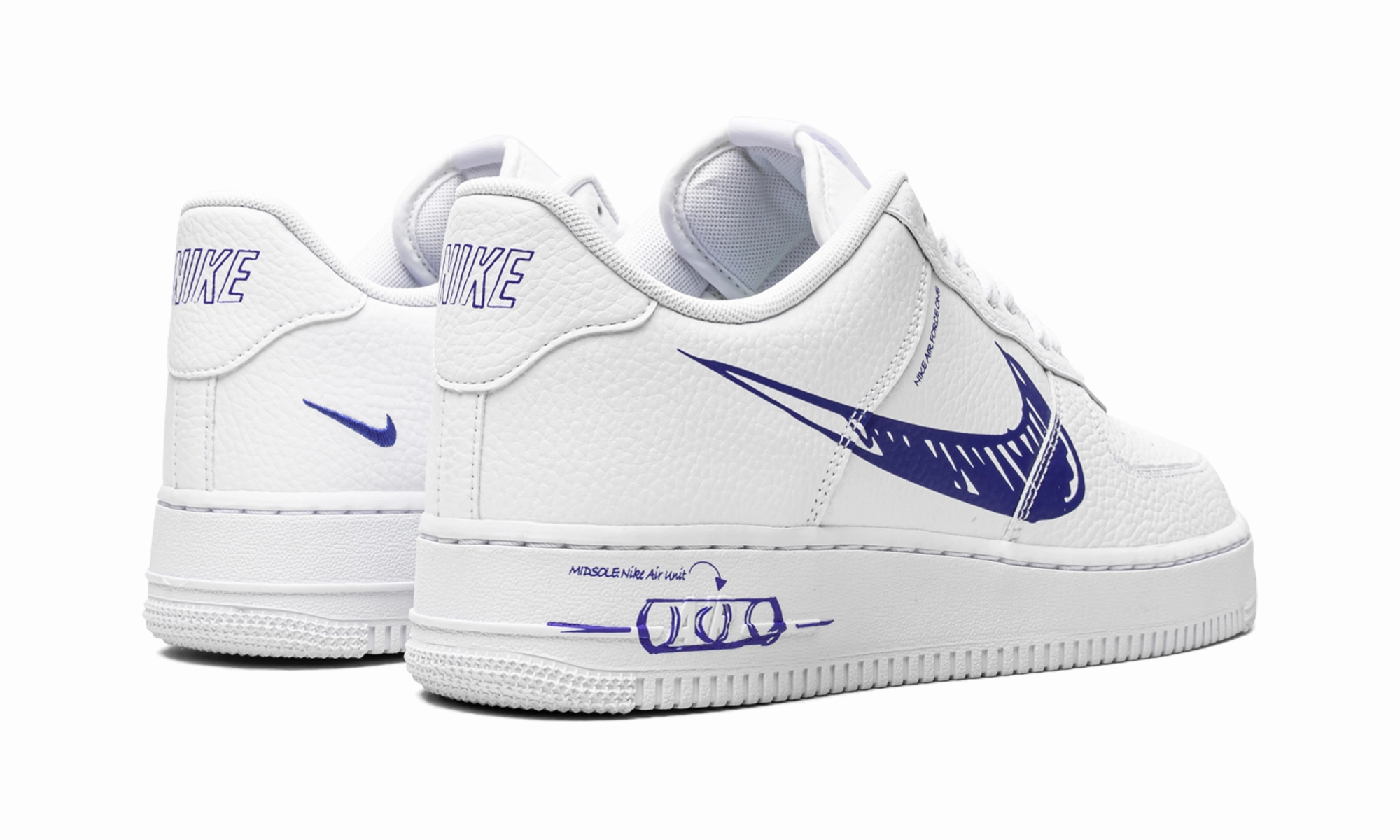 Air Force 1 Low "Scribble - Royal Blue" Smooth Entry Leather Material