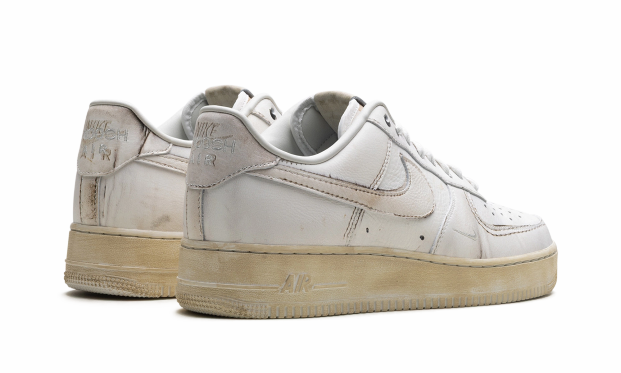 buckle Anti Skid Air Force 1 Low ".SWOOSH - Dirty Triple White"
