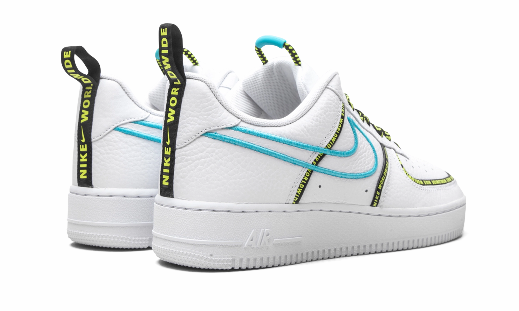 Breathable mesh Air Force 1 Low "Worldwide White Blue Fury Volt"