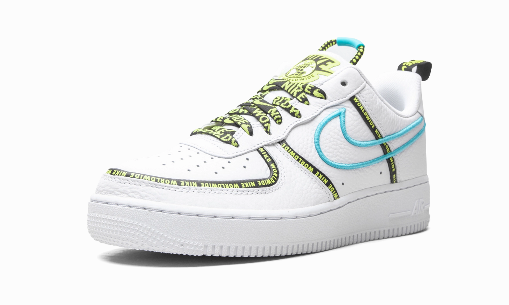 Non-slip Fit Roomie Fit Air Force 1 Low "Worldwide White Blue Fury Volt"