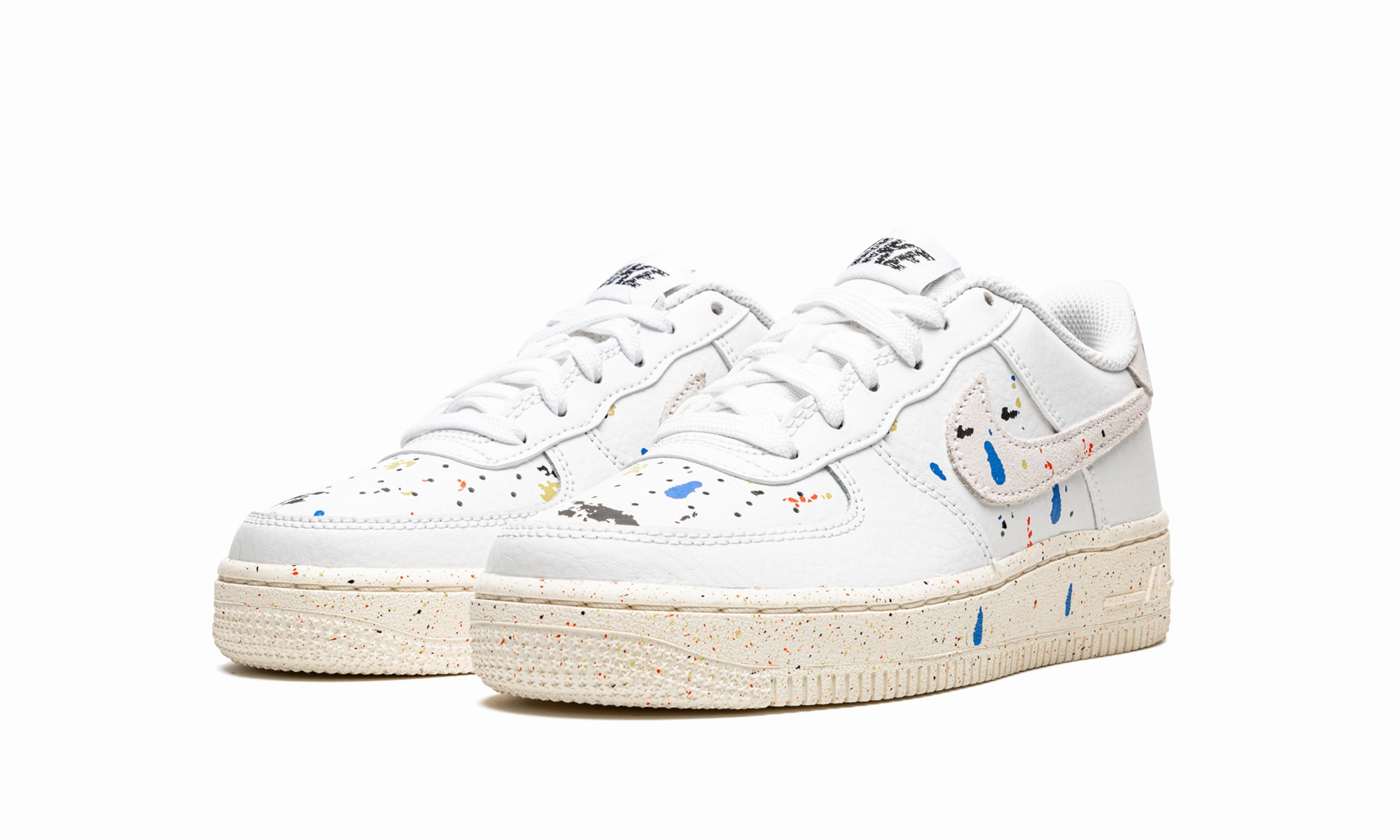 Multi Directional Flex Club Jog Air Force 1 LV8 3 GS "Paint Splatter - White"